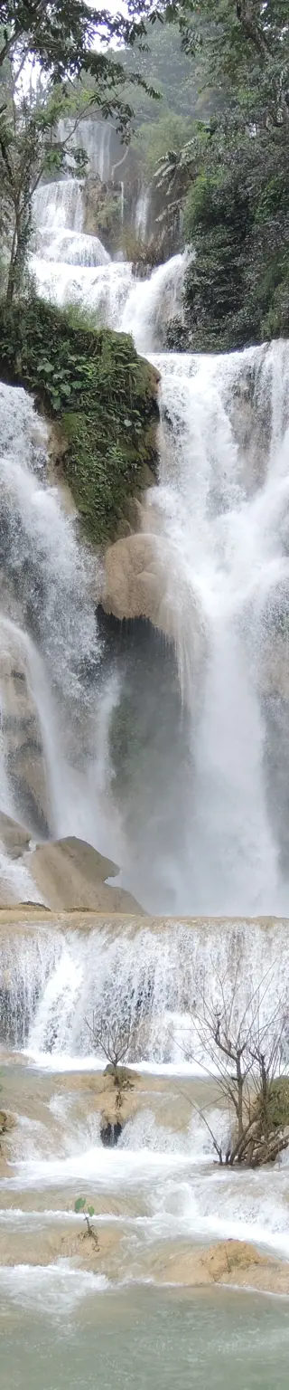 Erfrischung im Wasser der Kuang Si Fälle bei Luang Prabang